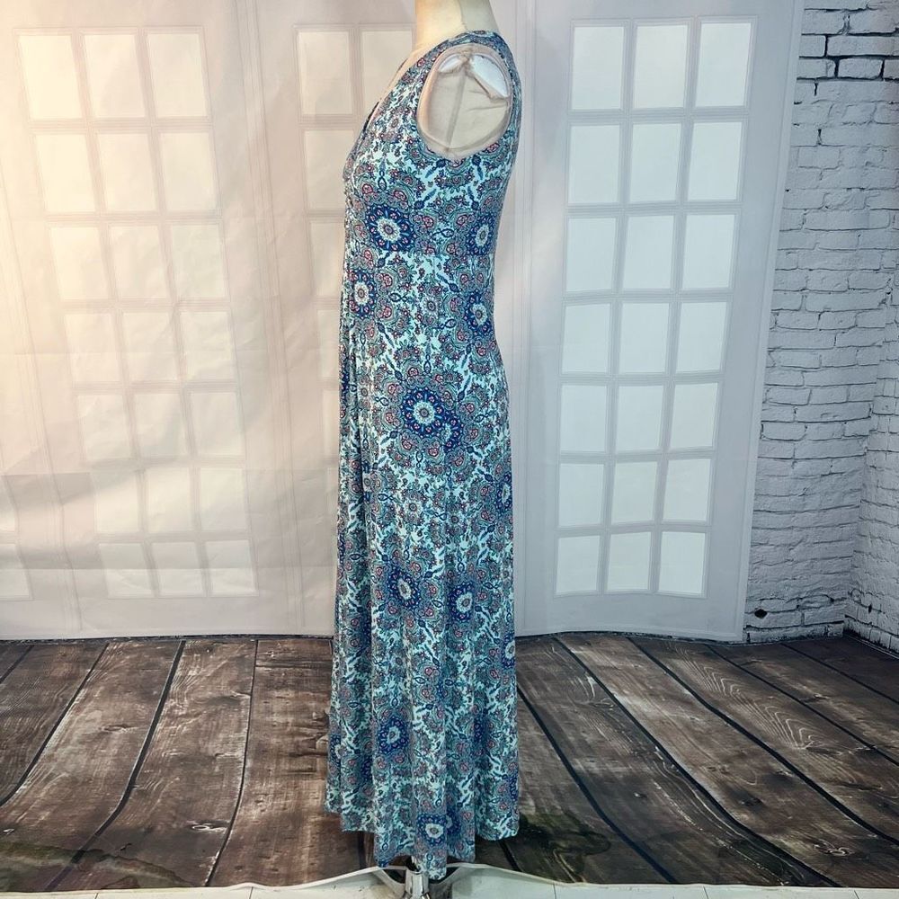 Talbots sleeveless paisley floral jersey maxi dress size small - Picture 6 of 10